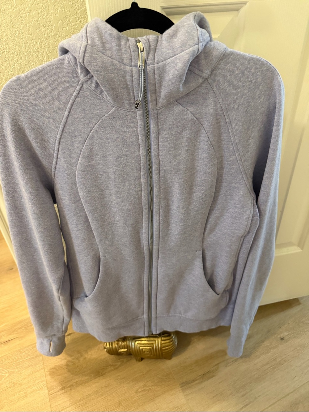 Light lavender Zip-Up Hoodie with Hood